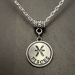 Hand Crafted Silver Pisces Pendant Necklace